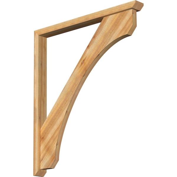 Ekena Millwork Legacy Slat Rough Sawn Bracket w/ Offset Brace, Western Red Cedar, 4"W x 42"D x 48"H BKT0402X42X48LEC06RWR - main